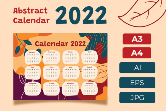 Abstract Natural Calendar 2022: Vibrant Design for Your Year