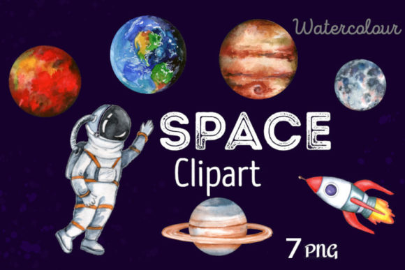 Astronaut Among the Planets: Watercolour Art for Your Next Project