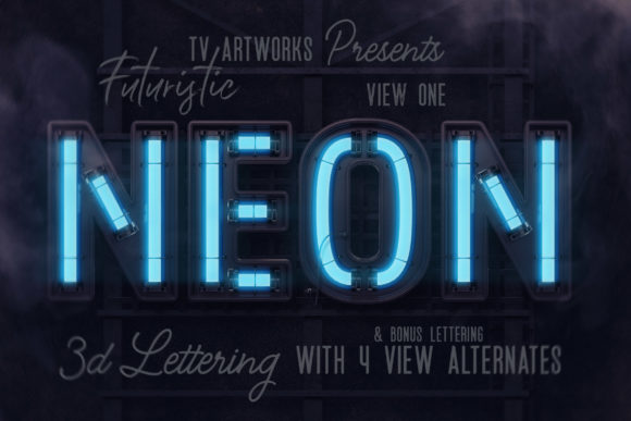 Futuristic Neon 3D Lettering: Elevate Your Visual Projects