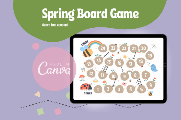 Spring Board Game Free Canva Template: Endless Classroom Fun